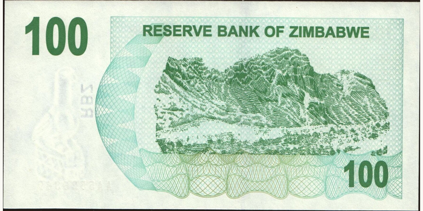 100 dollars Zimbabwe 2006 — Back side
