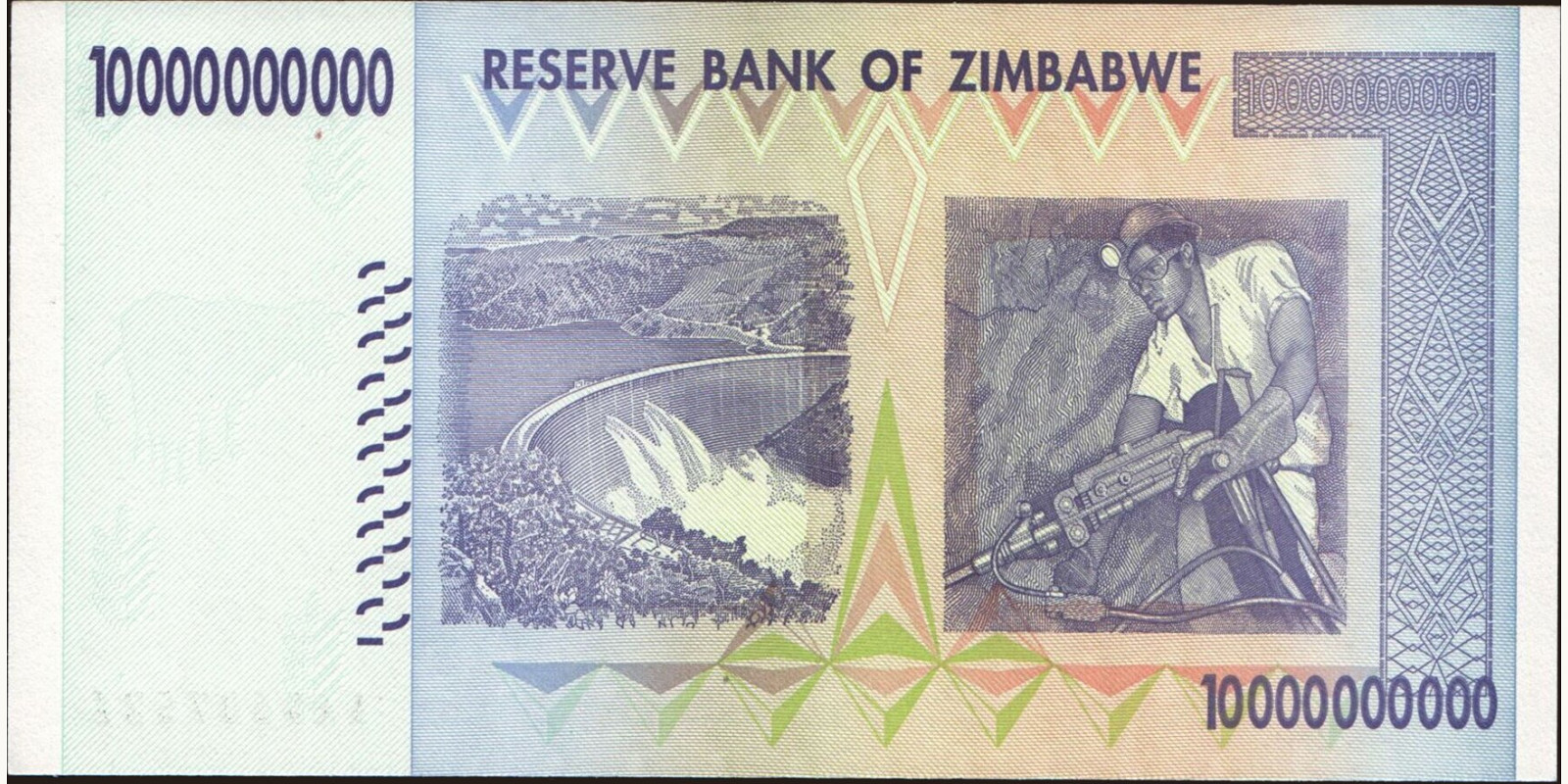 10000000000 dollars Zimbabwe 2008 — Back side