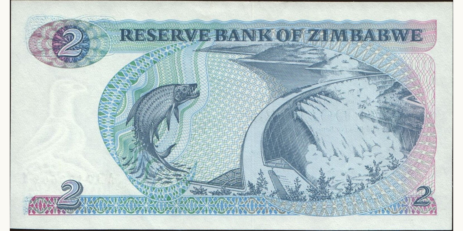 2 dollars Зимбабве 1983 — Оборотная сторона