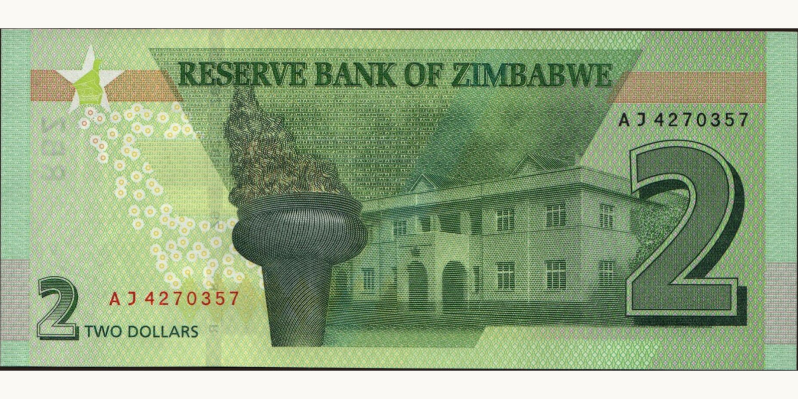 2 dollars Зимбабве 2019 — Оборотная сторона