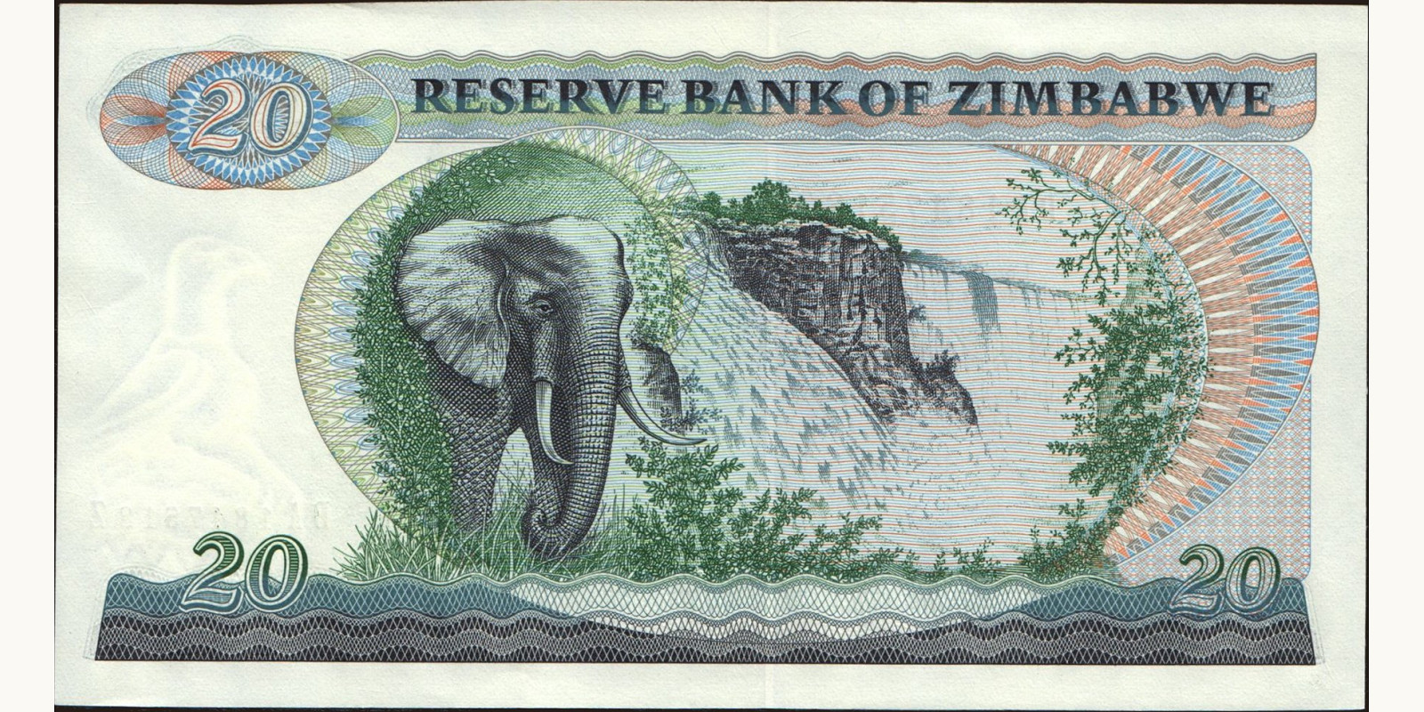 20 dollars Зимбабве 1994 — Оборотная сторона