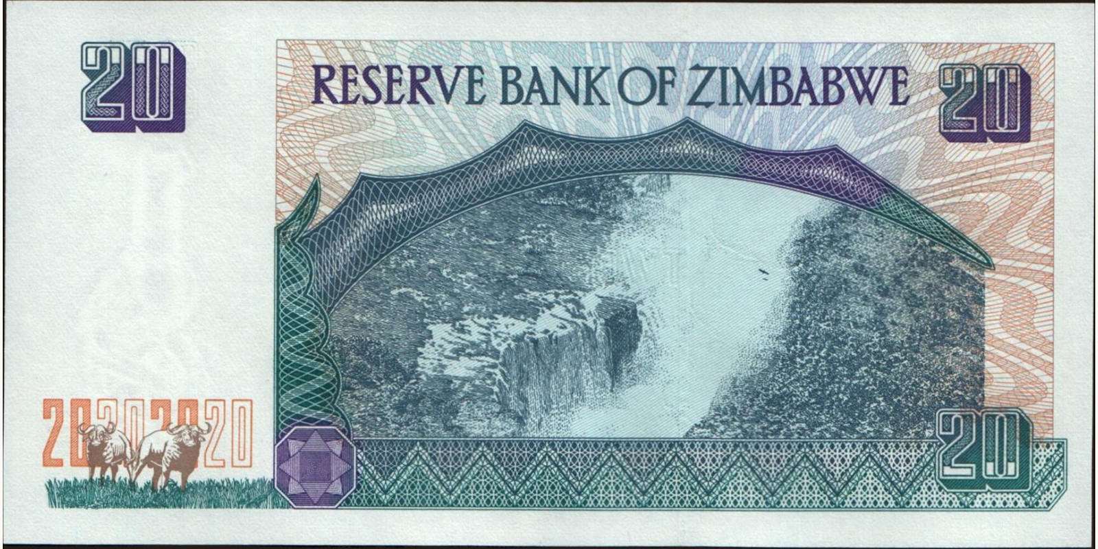 20 dollars Zimbabwe 1997 — Back side