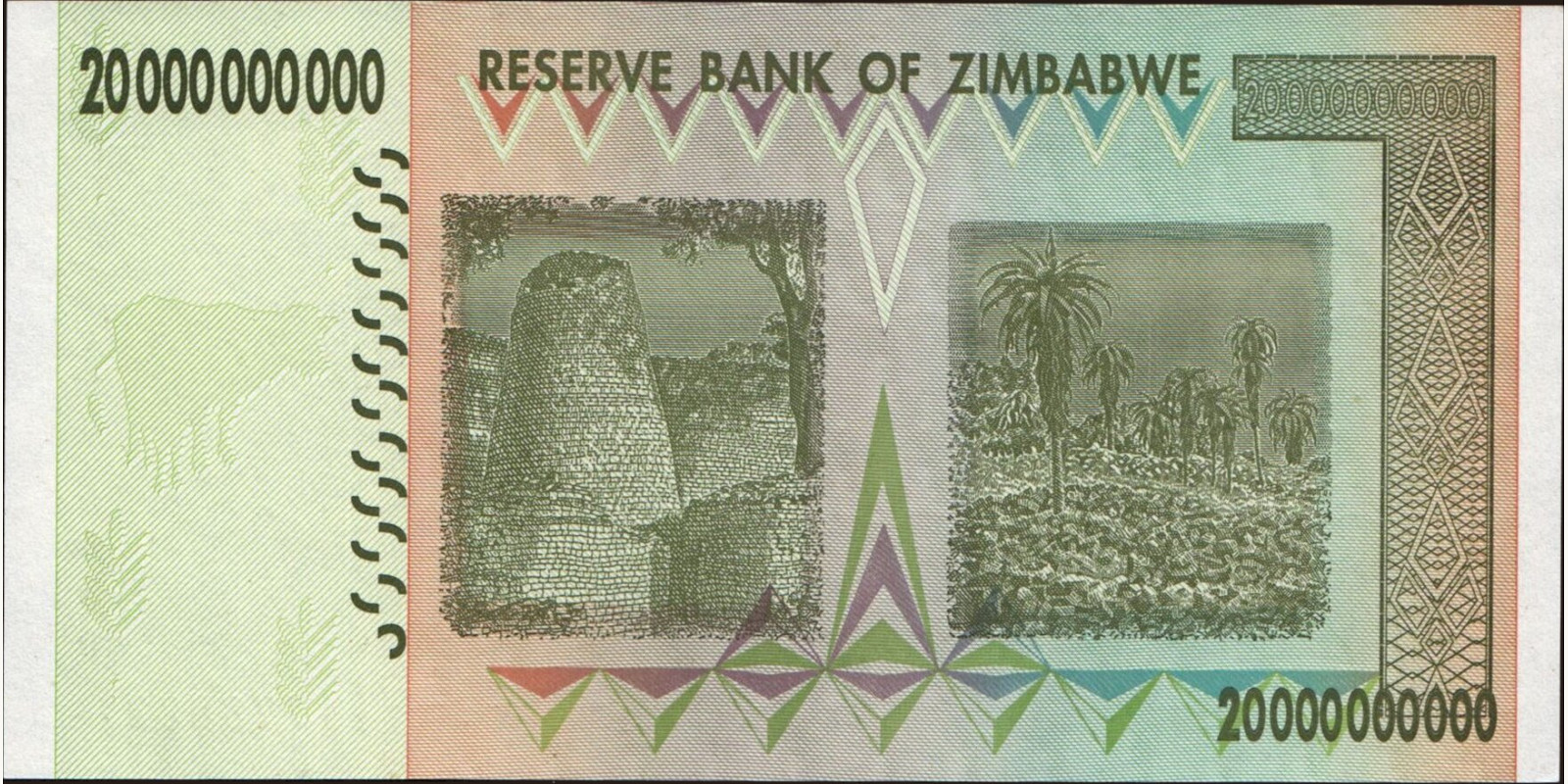 20000000000 dollars Zimbabwe 2008 — Back side
