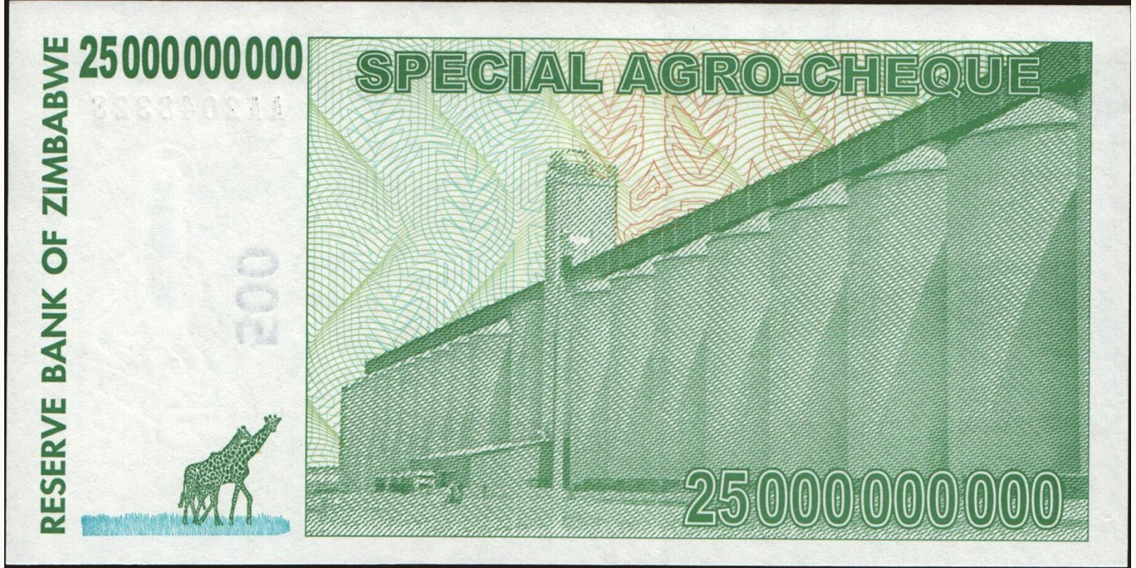 25000000000 dollars Zimbabwe 2008 — Back side