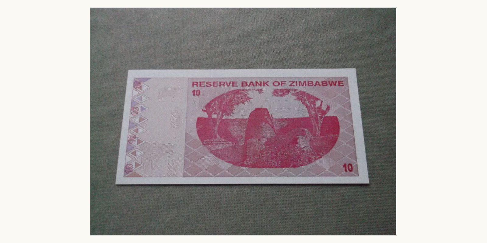 10 dollars Зимбабве 2009 — Оборотная сторона