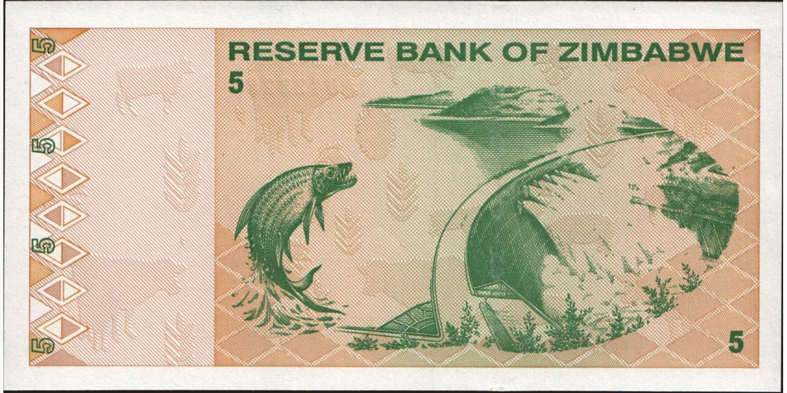 5 dollars Zimbabwe 2009 — Back side
