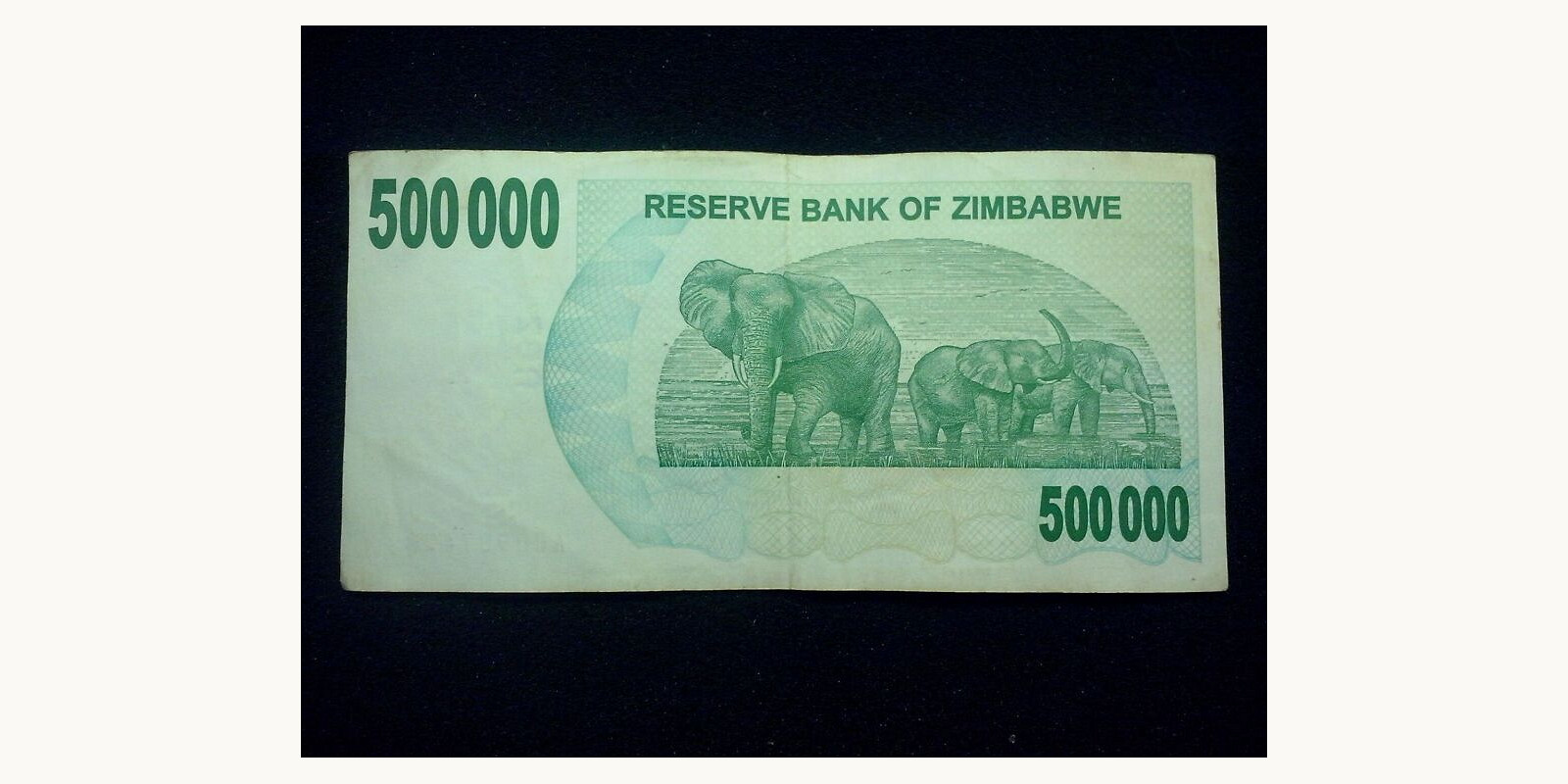 500000 dollars Zimbabwe 2007 — Back side