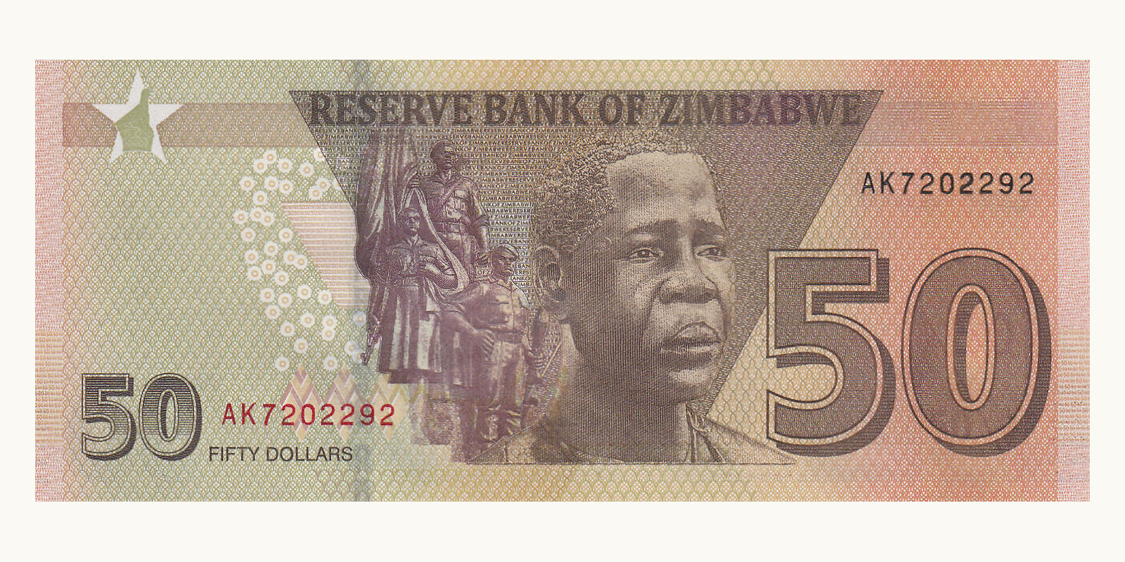 50 dollars Зимбабве 2020 — Оборотная сторона