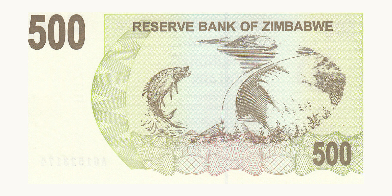 500 dollars Zimbabwe 2006 — Back side