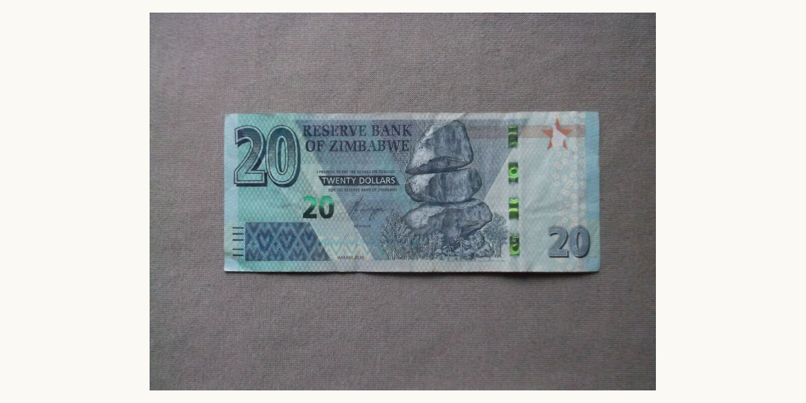 20 dollars Зимбабве 2020 — Лицевая сторона